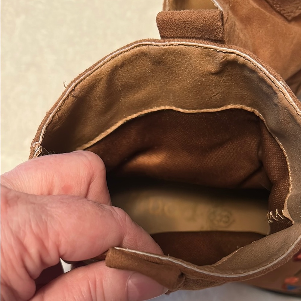 Mudd Brown Embroidered Ankle Booties - Picture 9 of 11